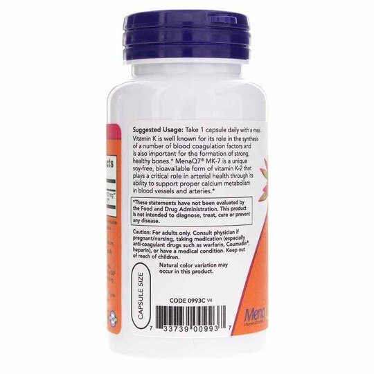 MK-7 Vitamin K-2 100 Mcg, NOW